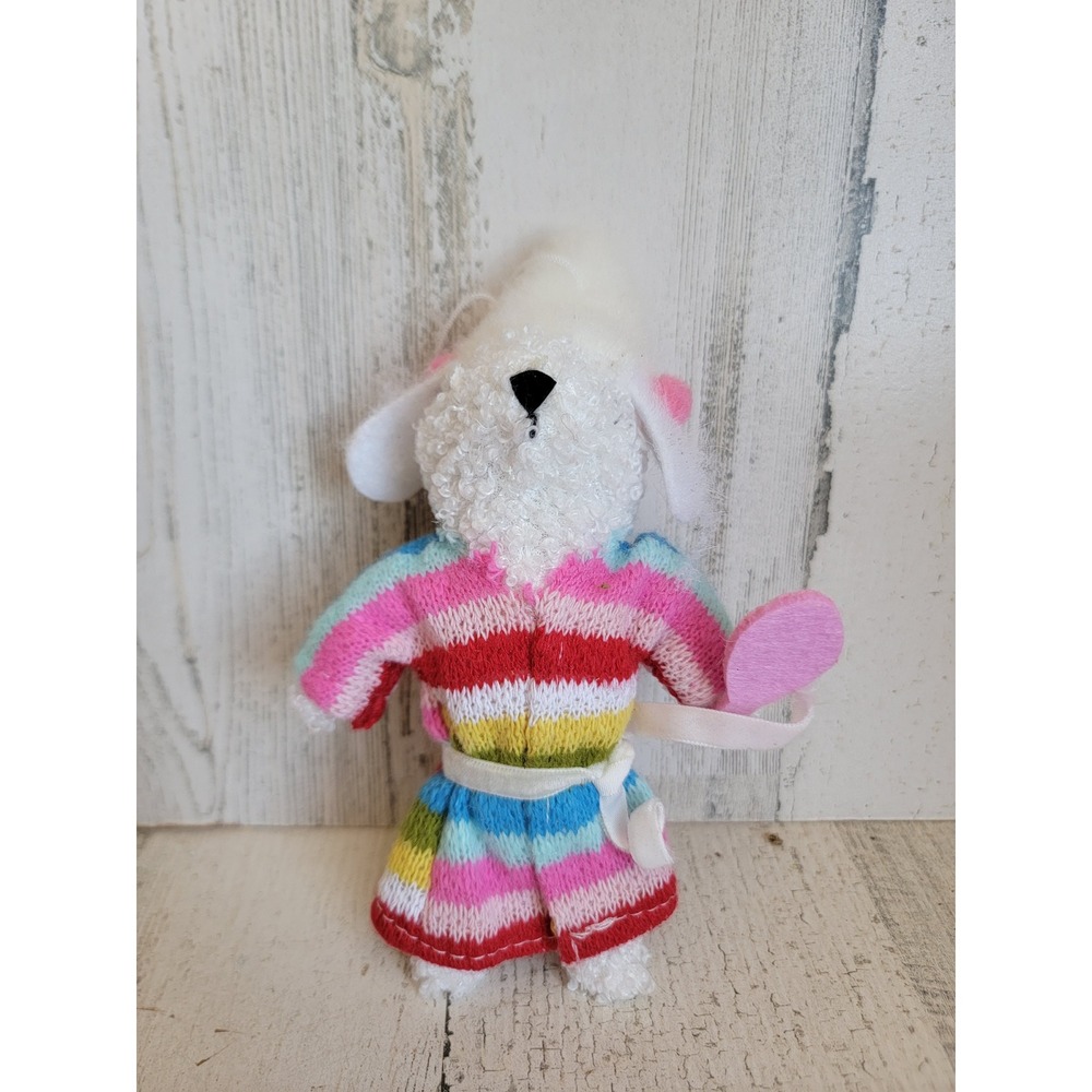 Plush Xmas sheep dog robe brush morning ornament Xmas unique